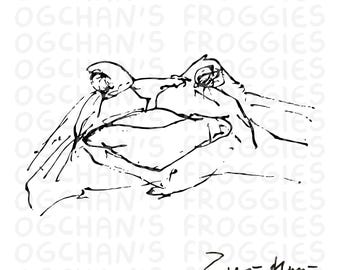 Hand-Drawn Frog Doodle SVG Bundle – Tattoo Flash Art (Digital Download)