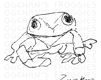 Grandpa's Frog Doodle Tattoo Ticket SVG Bundle – Hand-Drawn Froggy Sketch (Digital Download)