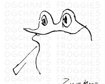 Grandpa's Frog Doodle SVG Bundle – Hand-Drawn Tattoo Flash Design (Digital Download)