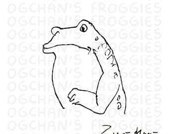 Grandpa's Frog Doodle SVG Bundle – Hand-Drawn Tattoo Flash (Digital Download)