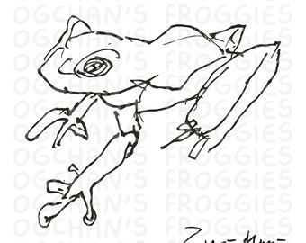 Grandpa's Frog Doodle SVG Bundle – Hand-Drawn Tattoo Flash (Digital Download)