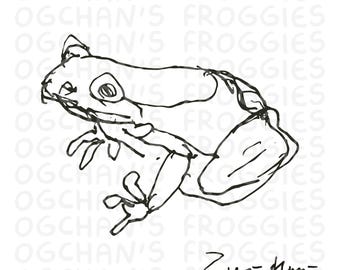 Grandpa's Frog Doodle SVG Bundle – Hand-Drawn Tattoo Flash Design (Digital Download)
