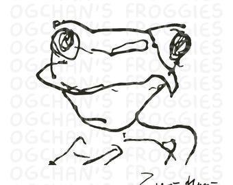 Grandpa's Frog Doodle SVG Bundle – Hand-Drawn Tattoo Flash (Digital Download)