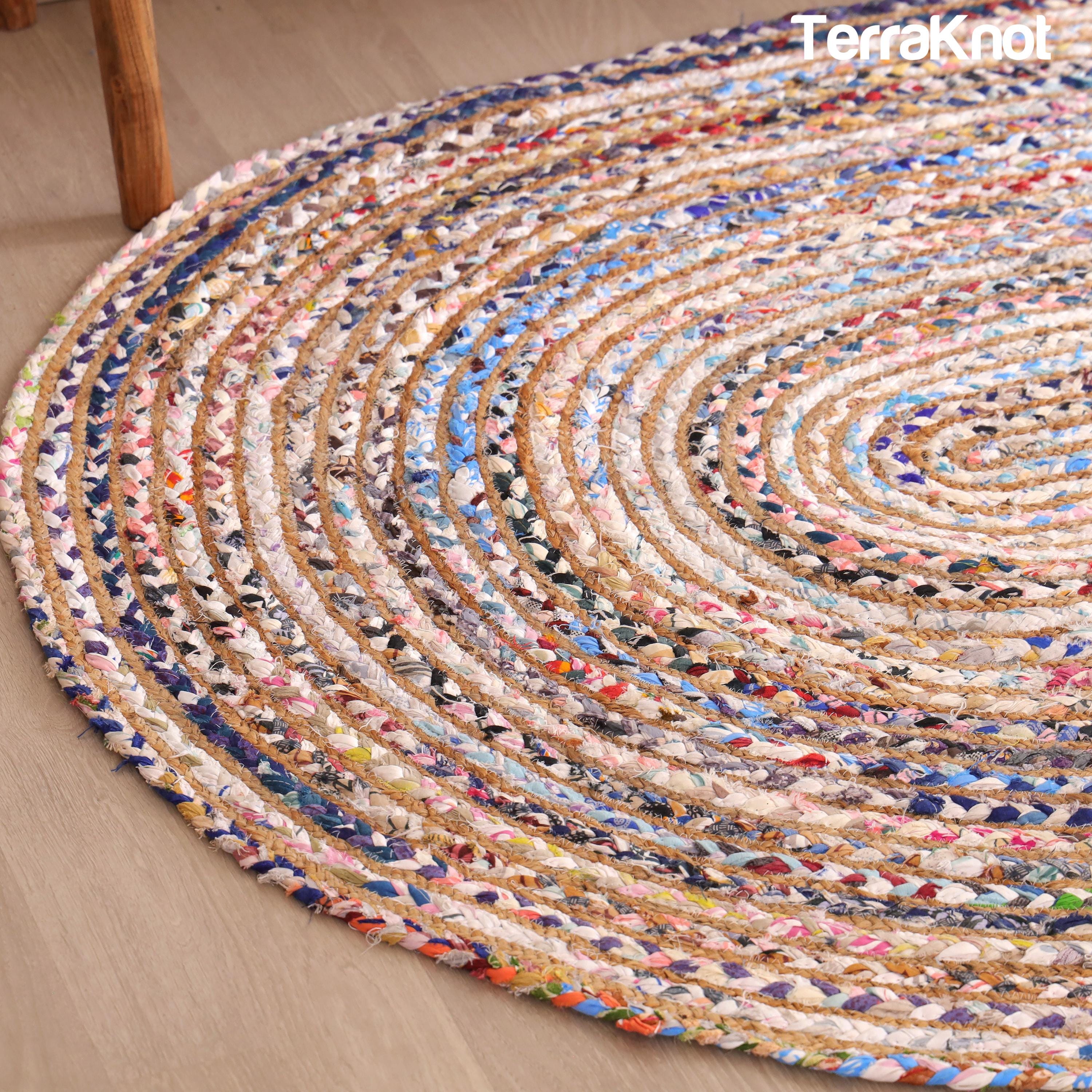 Handmade Oval Braided Rug, Colorful Cotton Rag Rug, Boho Farmhouse Oval ...