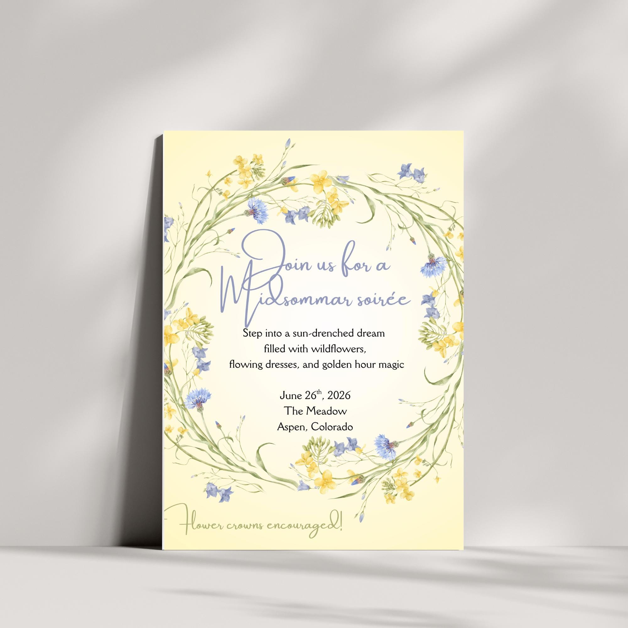 Scandi Einvite Midsommar Party Invitation Template | Editable Canva Invitation ...