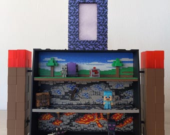 Diorama de arte pixelado 3D - Pequeño mundo de bloques