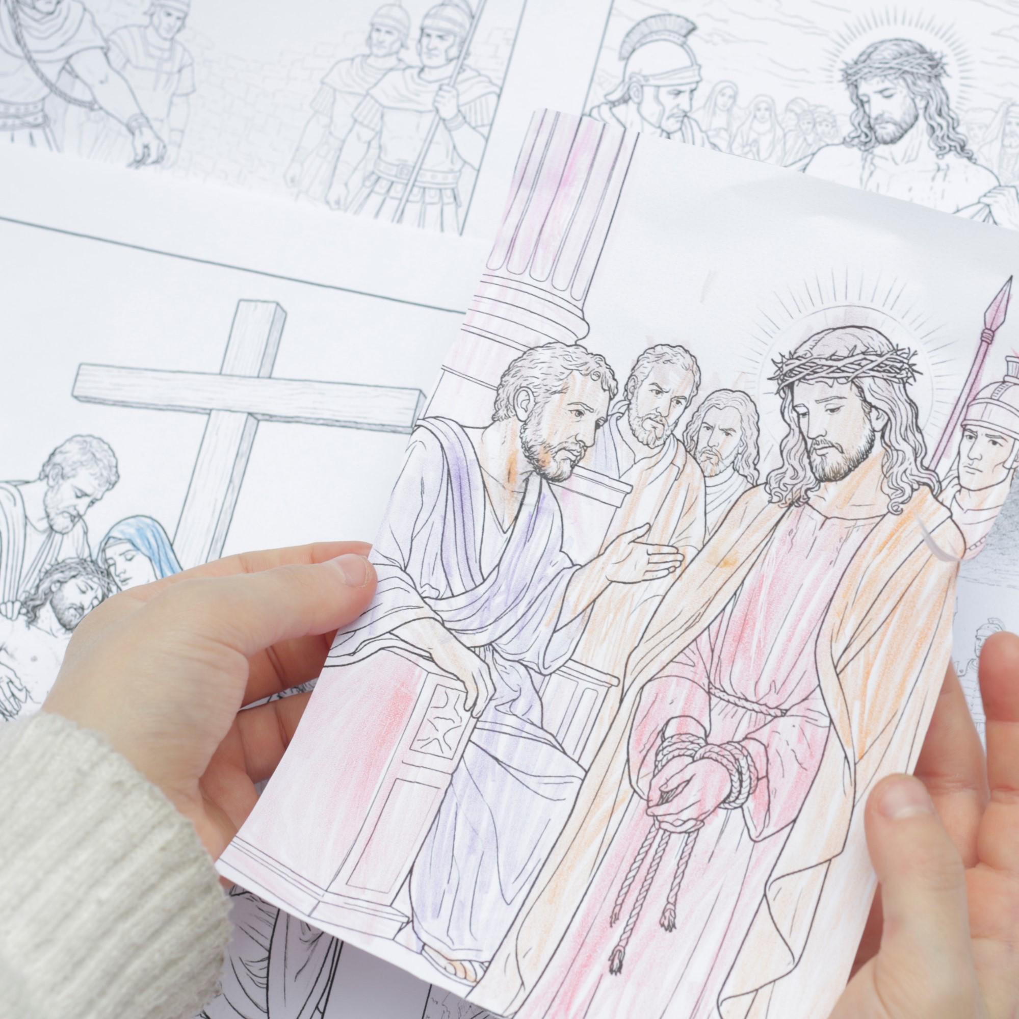 Stations of the Cross Coloring Pages for Children (digital Download) - Etsy