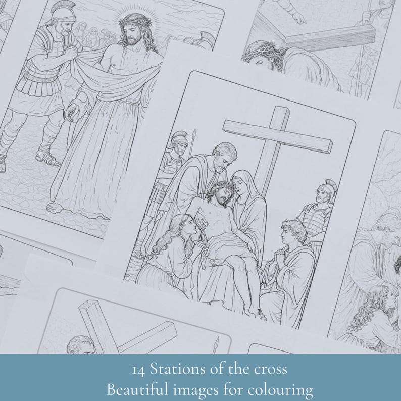 Stations of the Cross Coloring Pages for Children (digital Download) - Etsy
