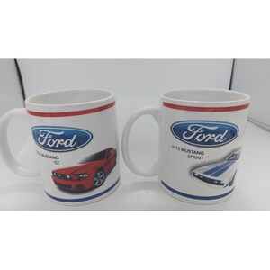 Lot 2 Official FORD Logo Mustang  Coffee Mug Cup Set 1972 SPRINT & 2014 GT