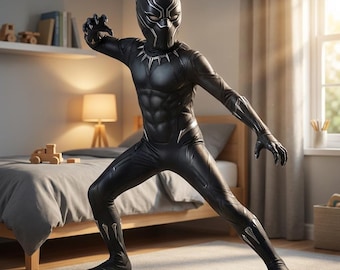 Black Panther kinderkostuum – Premium superheldenpak met masker voor jongens