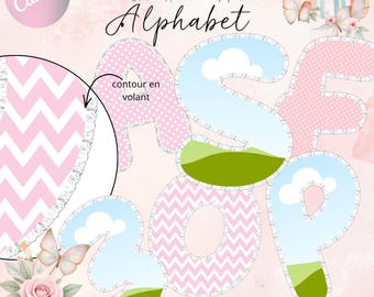 Canva Alphabet with Floating Outline | Decorative Letters and Numbers | Canva Digital Alphabet | Custom Letters | Canva Creative Design