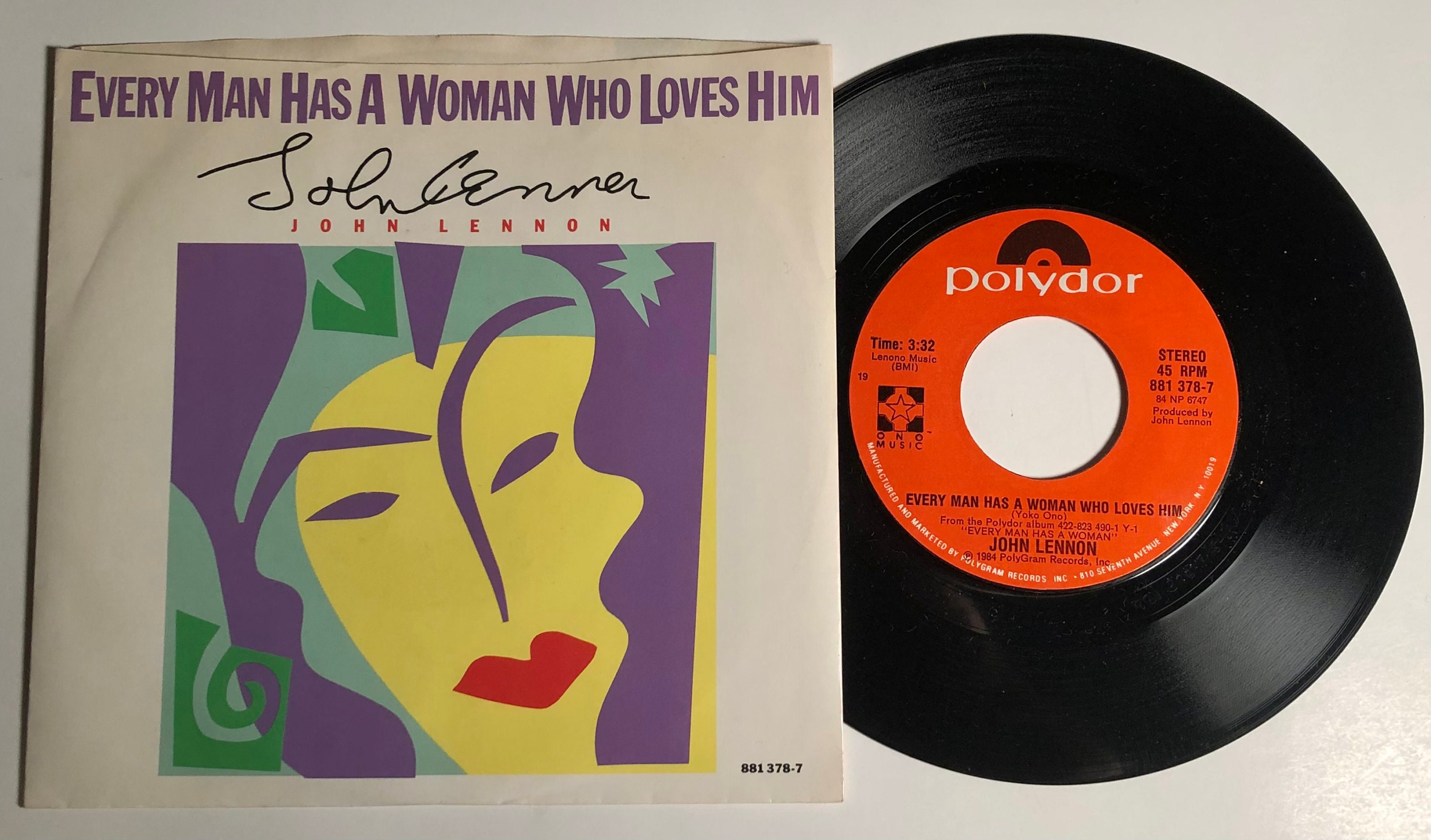 john lennon (RARE SET!! 送料込み) John Lennon 'every Man' 1984 US 45 Record With Picture Sleeve - Etsy