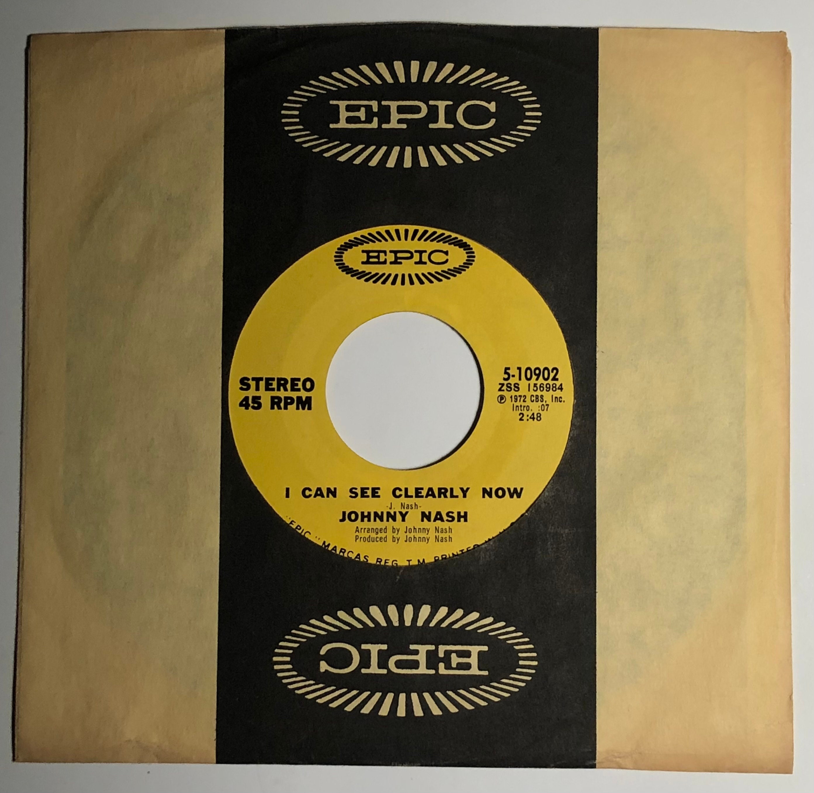 Johnny Nash / I Can See Clearly Now / 1972 45rpm / NM - Etsy