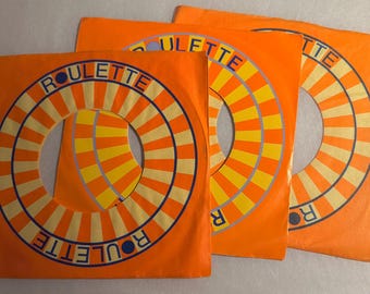 3 originele rouletteplaten US 45-toeren 7-inch bedrijfshoezen / Tommy James-gerelateerd / (alleen mouwen - geen records) / Zeer schoon!