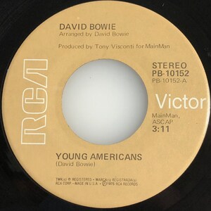 David Bowie / Young Americans & Knock on Wood / 1975 RCA Original RCA ...