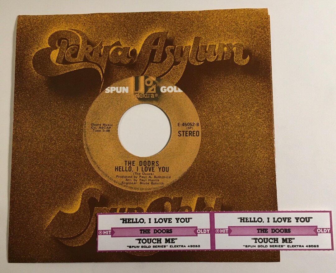 The Doors / Hello, I Love You & Touch Me / 80s 45rpm / Mint Etsy