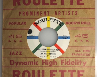 Jimmie Rodgers / Oh-Oh I'm Falling In Love Again / Roulette 1958 45rpm / NM