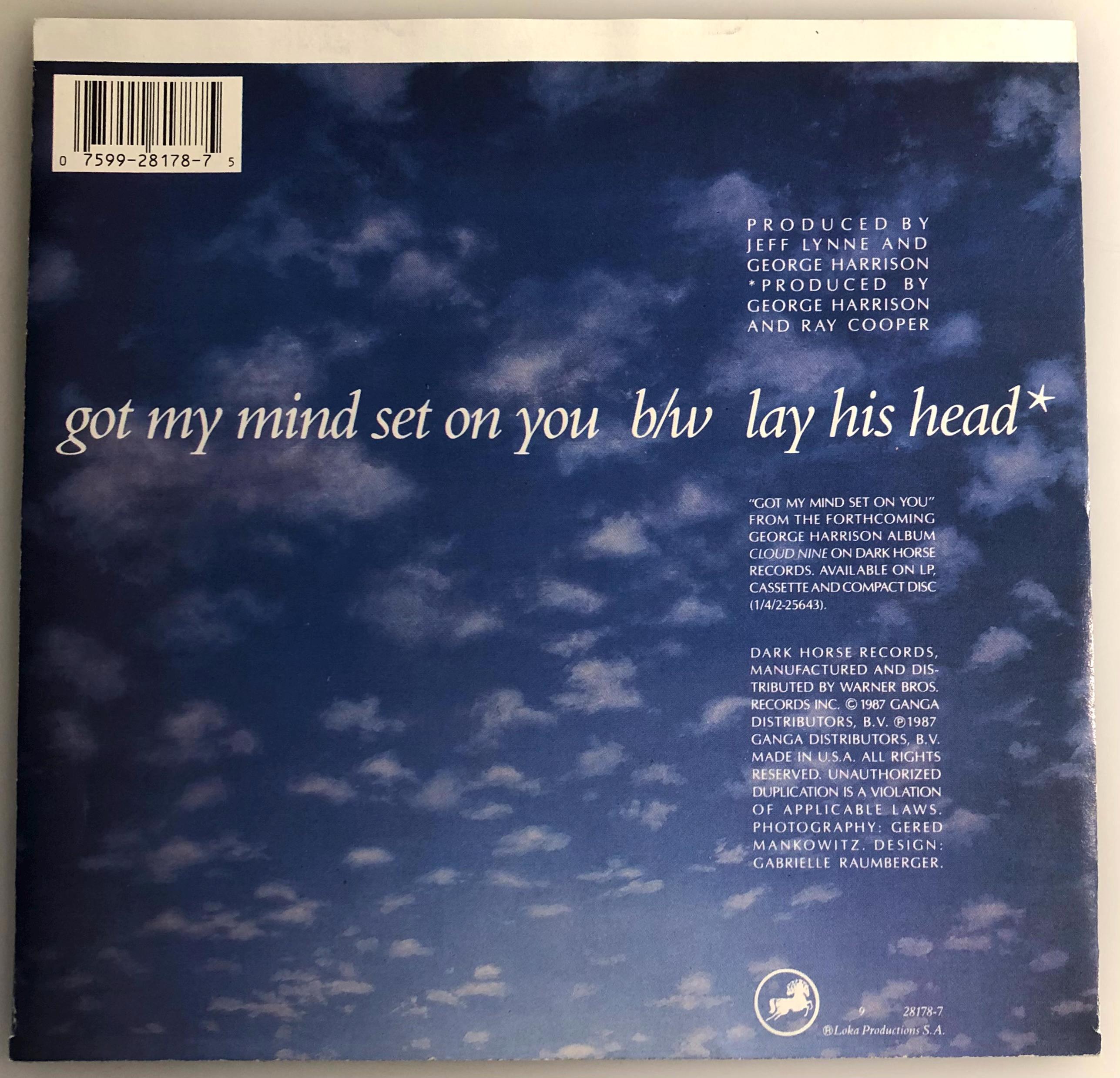 George Harrison - Got My Mind Set on You - 1987 45rpm Vinyl Record