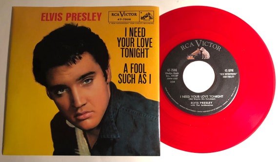 Elvis Presley / I Need Your Love Tonight & A Fool Such As I / - Etsy.de