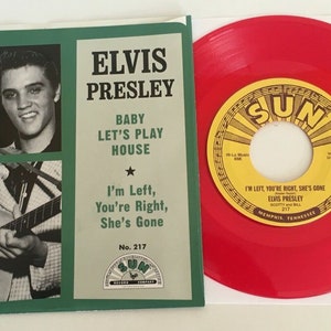 Elvis Presley / Baby Let&#39;s Play House / SUN Red Vinyl 45 with Picture Sleeve / Mint!