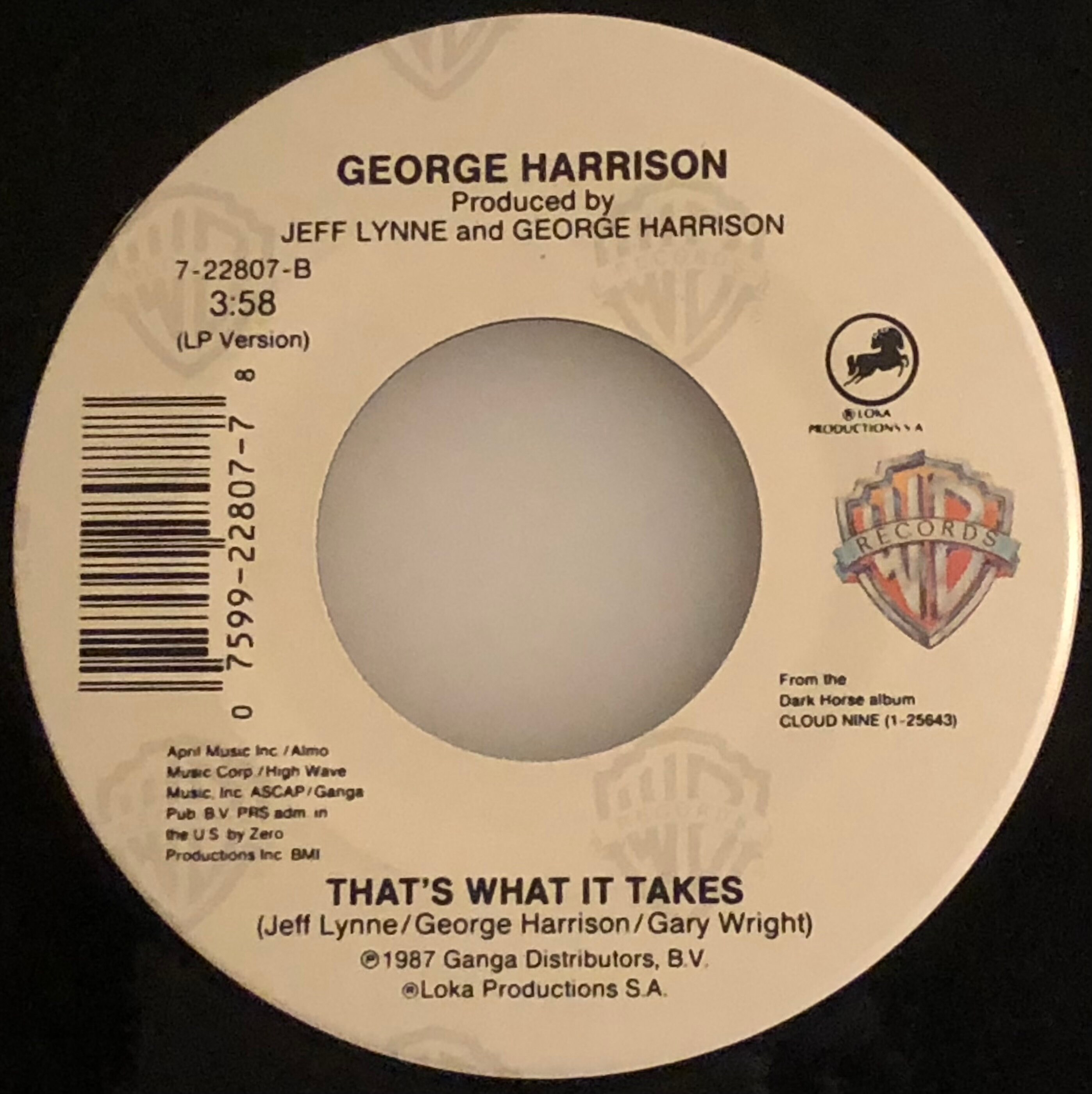 George Harrison / Cheer Down / 1989 WB 45 W/ Picture Sleeve / Mint