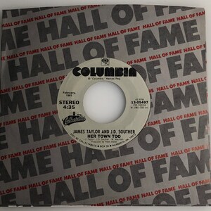 James Taylor & J. D. Souther / Her Town Too / 1981 Vinyl 45 / NM+