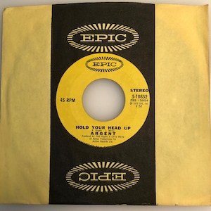 Argent (Zombies related) / Hold Your Head Up & Keep On Rollin' / Rare 1st Pressing / 1972 US 45rpm / NM-