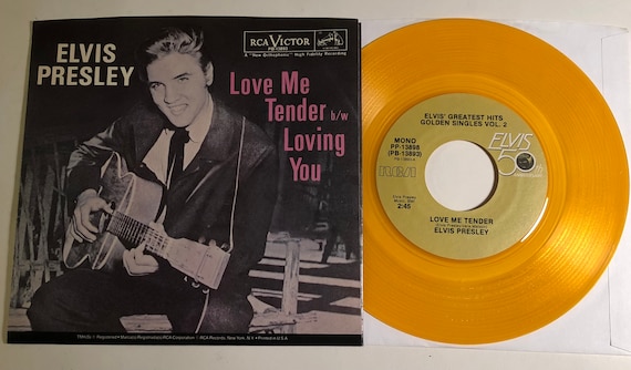 Elvis Presley 'love Me Tender' Gold Vinyl 45 - Mint Condition - Etsy