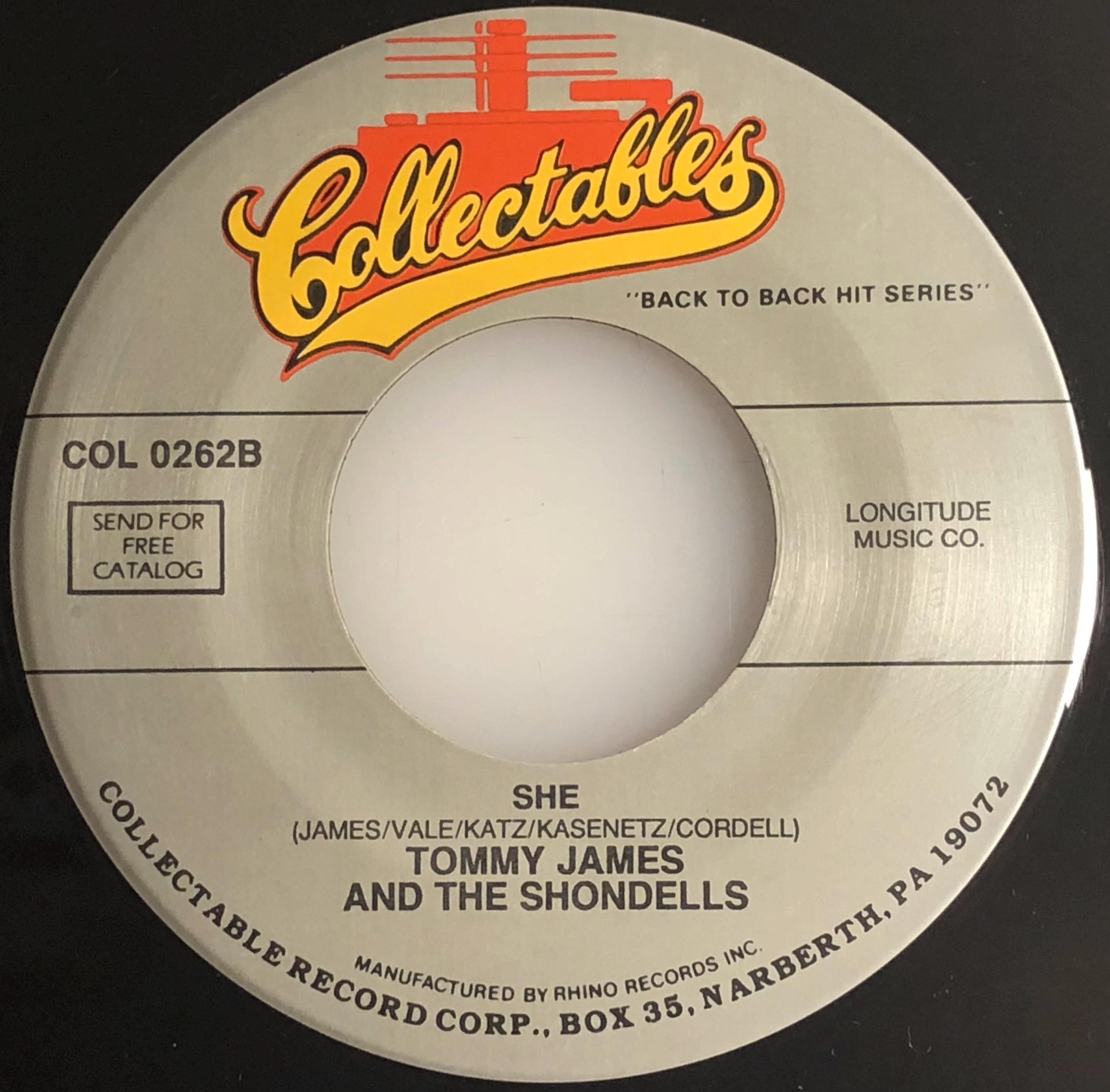  JAMES AND THE SHONDELLS レコード Tommy James and the Shondells / Mony Mony & She / 45rpm / NM