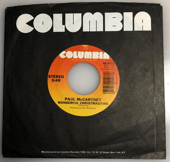 Paul Mccartney / Wonderful Christmastime / Columbia 45 / NM - Etsy