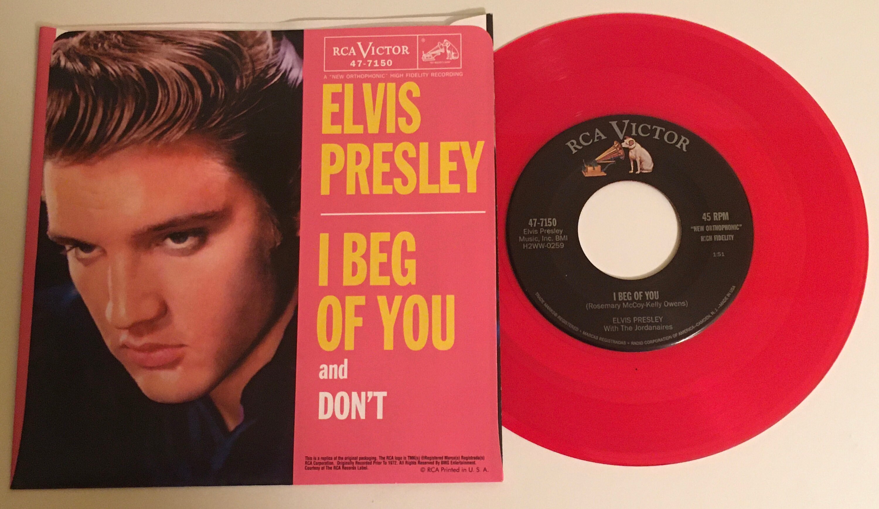 Elvis Presley / Don't & I Beg of You / RCA Red Vinyl 45 W - Etsy UK