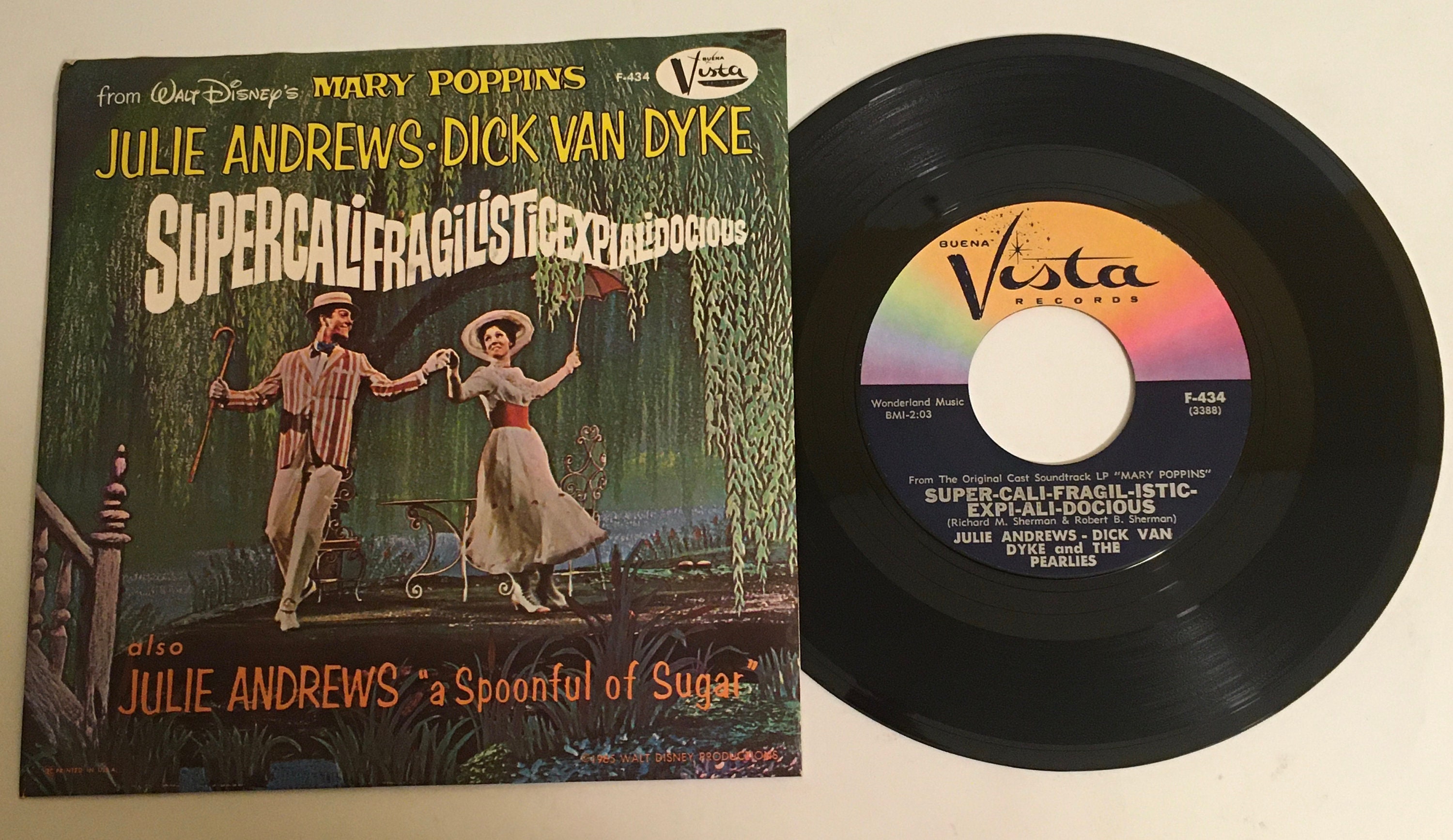 Julie Andrews, Dick Van Dyke / Super-Cali-Fragil-Istic-Expi-Ali-Docious / Vista 1965 45 & PS /NM+