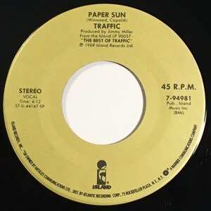Traffic Freedom Rider Traffic / Freedom Rider (first Time Issued as a 45 in US) & Paper Sun ...