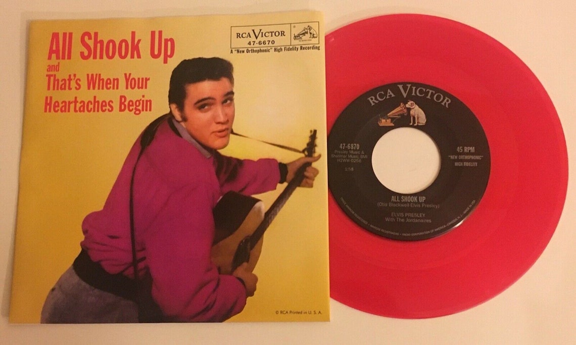 Elvis Presley / All Shook up / RCA Red Vinyl 45 W PS - Etsy