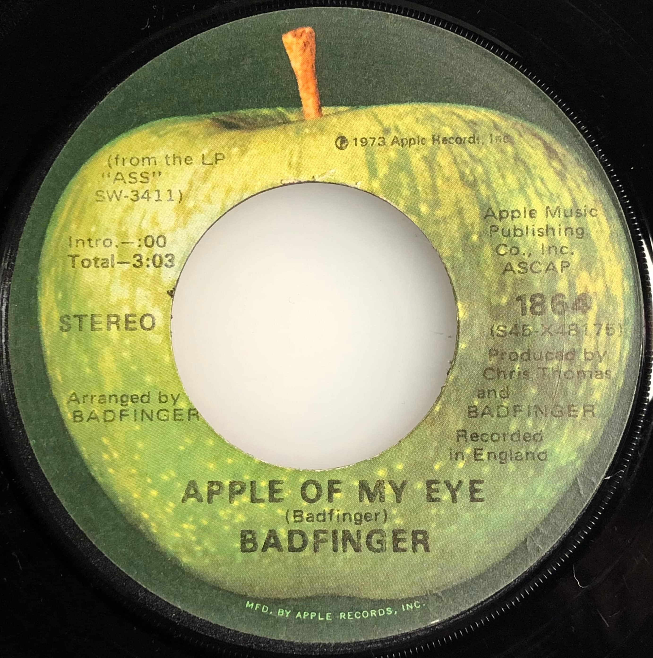 国内盤シングル　BADFINGER / APPLE OF MY EYE Take One: Badfinger 'Apple of My Eye' 1973 – Ass LP | Talk