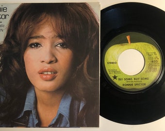 Ronnie Spector with Leon Russell, Pete Ham (Badfinger) & George Harrison / Apple West Coast 45 with Rare Picture Sleeve / NM+