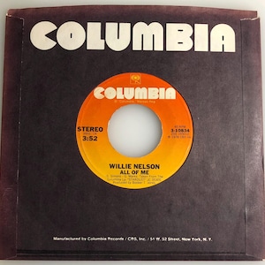 Willie Nelson / All Of Me & Unchained Melody / Columbia 1978 45rpm / NM