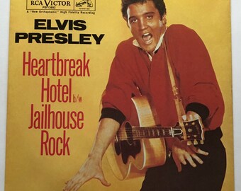Elvis Presley 'heartbreak Hotel / Jailhouse Rock' 1985 Gold 45rpm