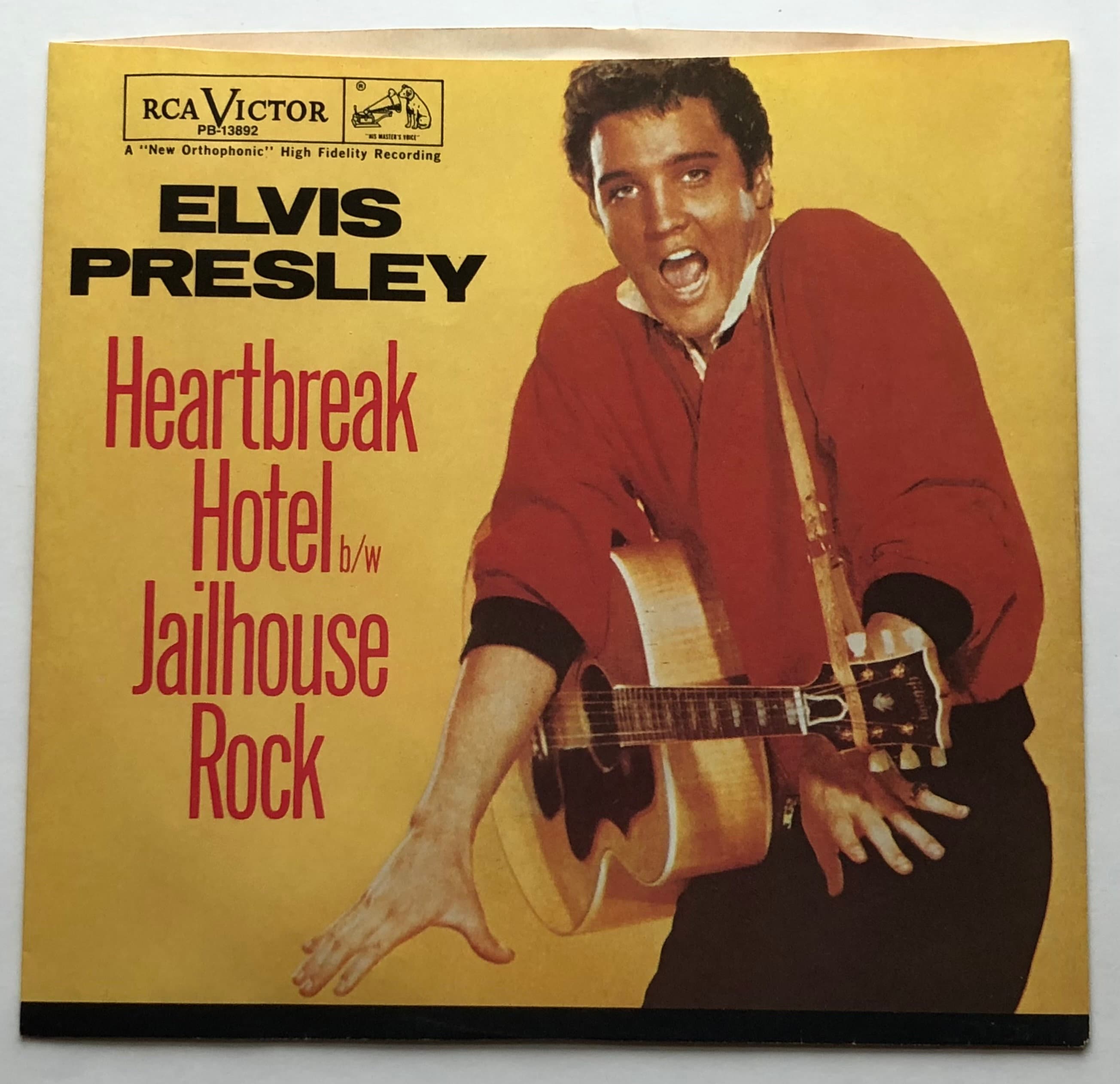 Elvis Presley 'heartbreak Hotel / Jailhouse Rock' 1985 Gold 45rpm