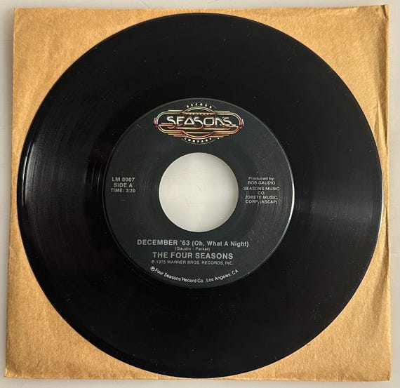The Four Seasons / December, 1963 (oh What A Night) / 45 Rpm / VG