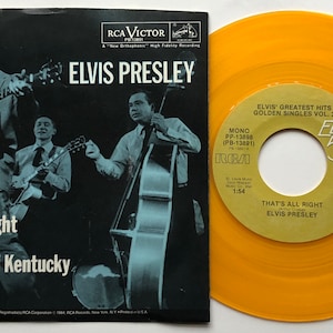 Elvis Presley / That&#39;s All Right & Blue Moon of Kentucky / 1985 45rpm and Picture Sleeve / Mint