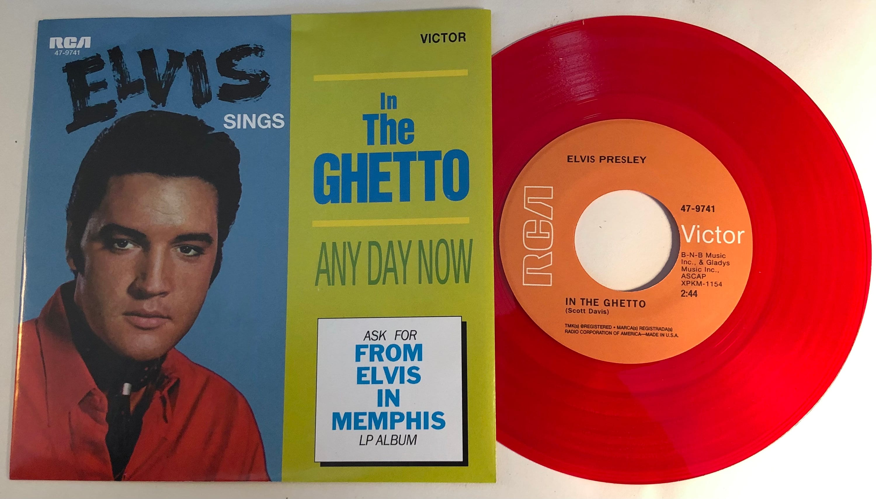 Elvis Presley / in the Ghetto & Any Day Now / RCA Red Vinyl 45 W