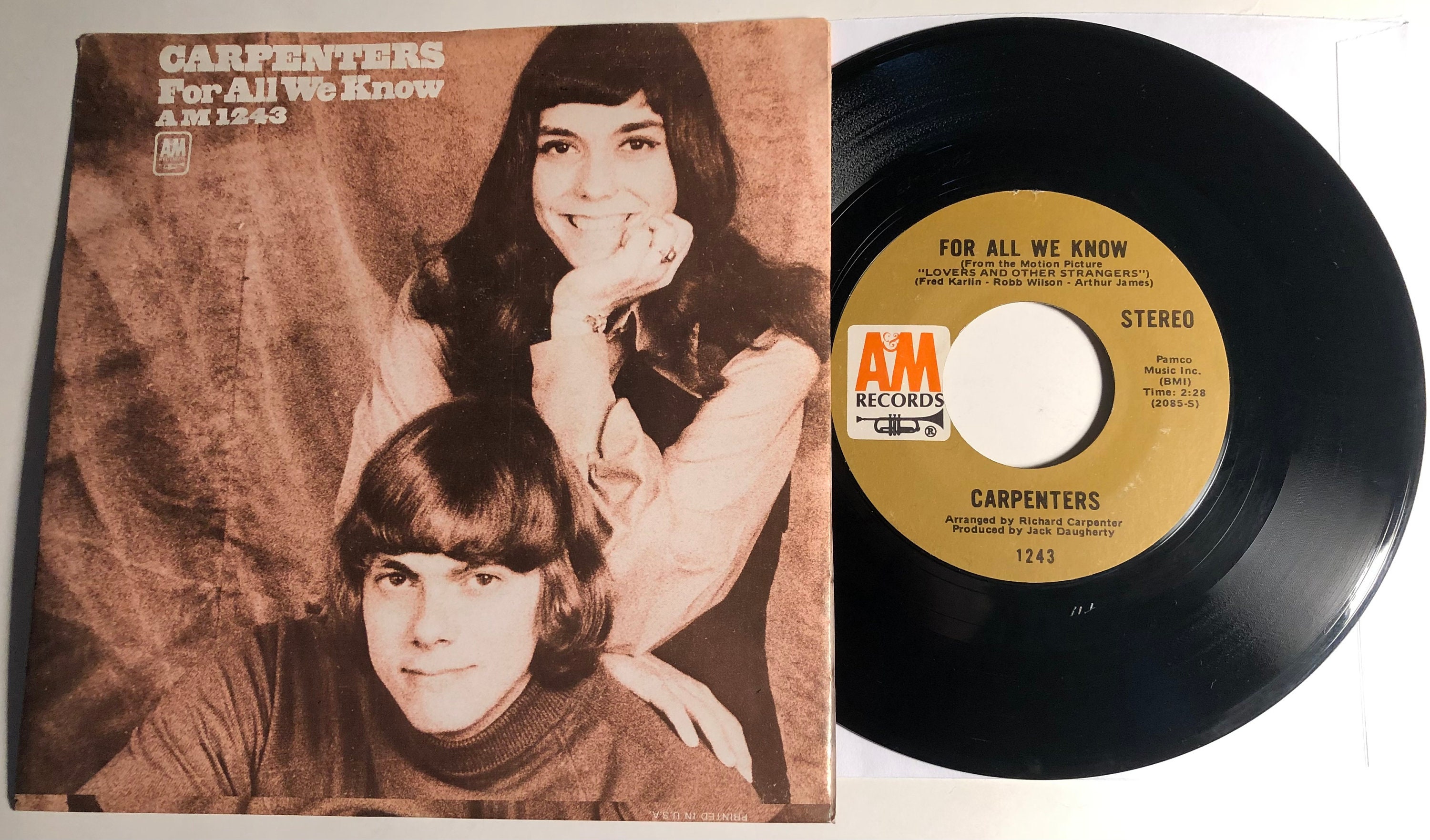 Carpenters - Rainy Days And Mondays AM 1260 PS Vinyl 45 rpm Record