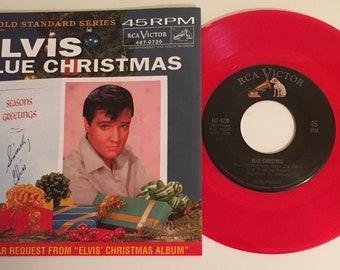 Elvis Presley / Blue Christmas & Wooden Heart / RCA Red Vinyl 45 w PS / Mint