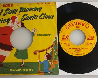 Jimmy Boyd - I Saw Mommy Kissing Santa Claus 45rpm Vinyl w/ Rare Picture Sleeve