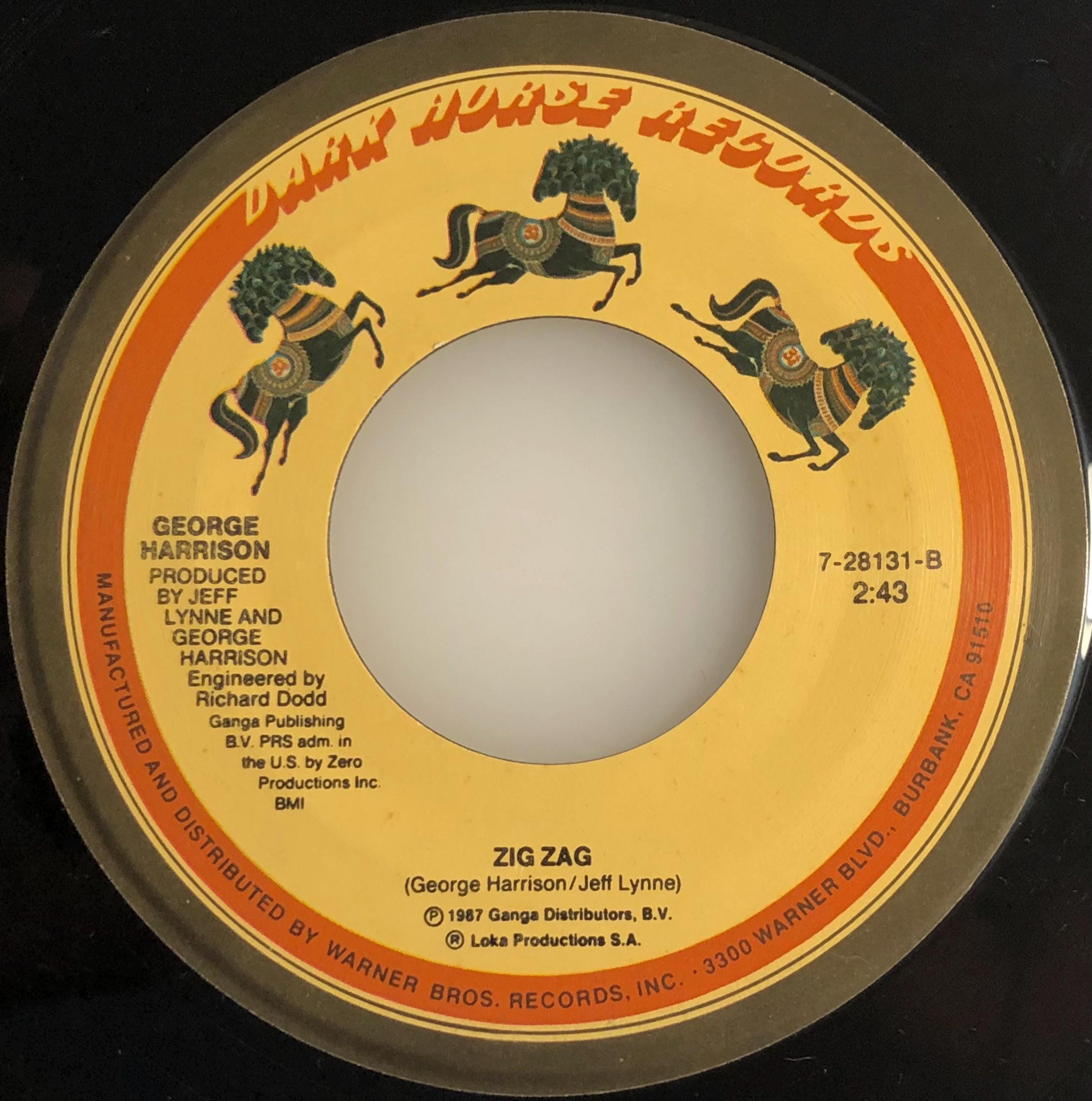 ★GEORGE HARRISON DARK HORSE / 7\" Label★ George Harrison – Dark Horse – Vinyl (7