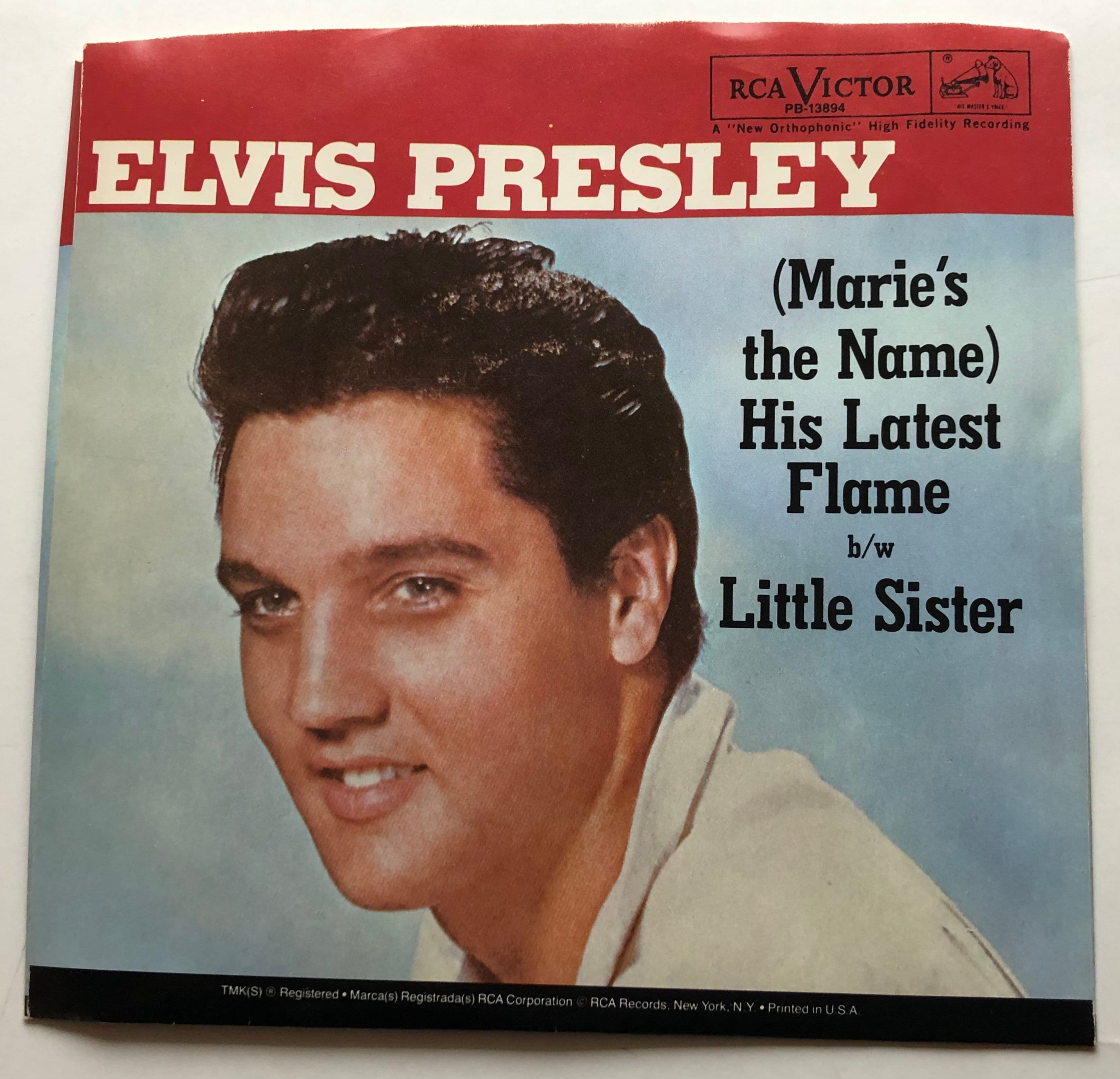 Elvis Presley 1985 45rpm: His Latest Flame, Little Sister - Mint