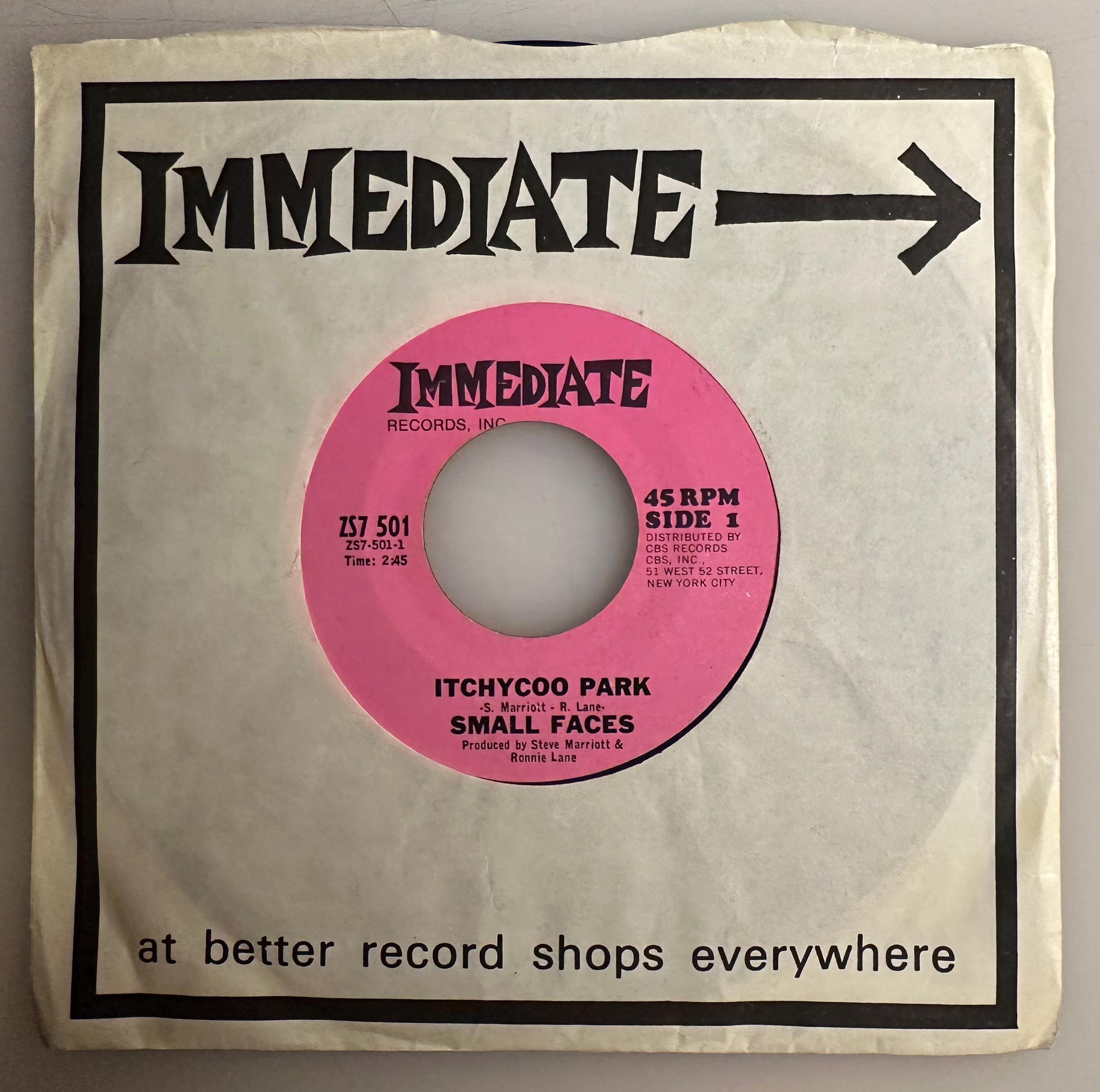 SMALL FACES ITCHYCOO PARK 7インチシングル Small Faces Itchycoo