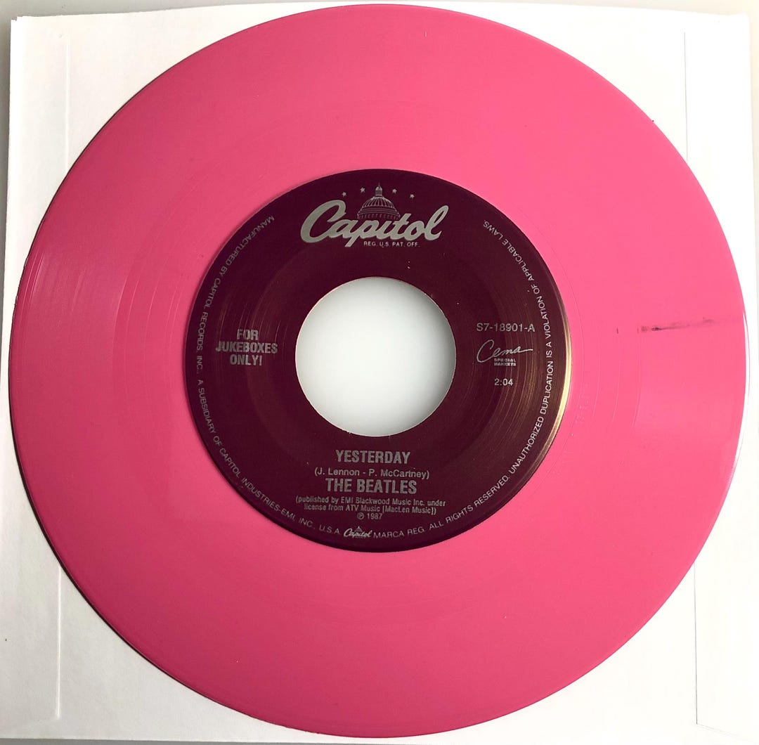 The Beatles / Yesterday & Day Tripper / Pink Vinyl 45 / Mint! - Etsy