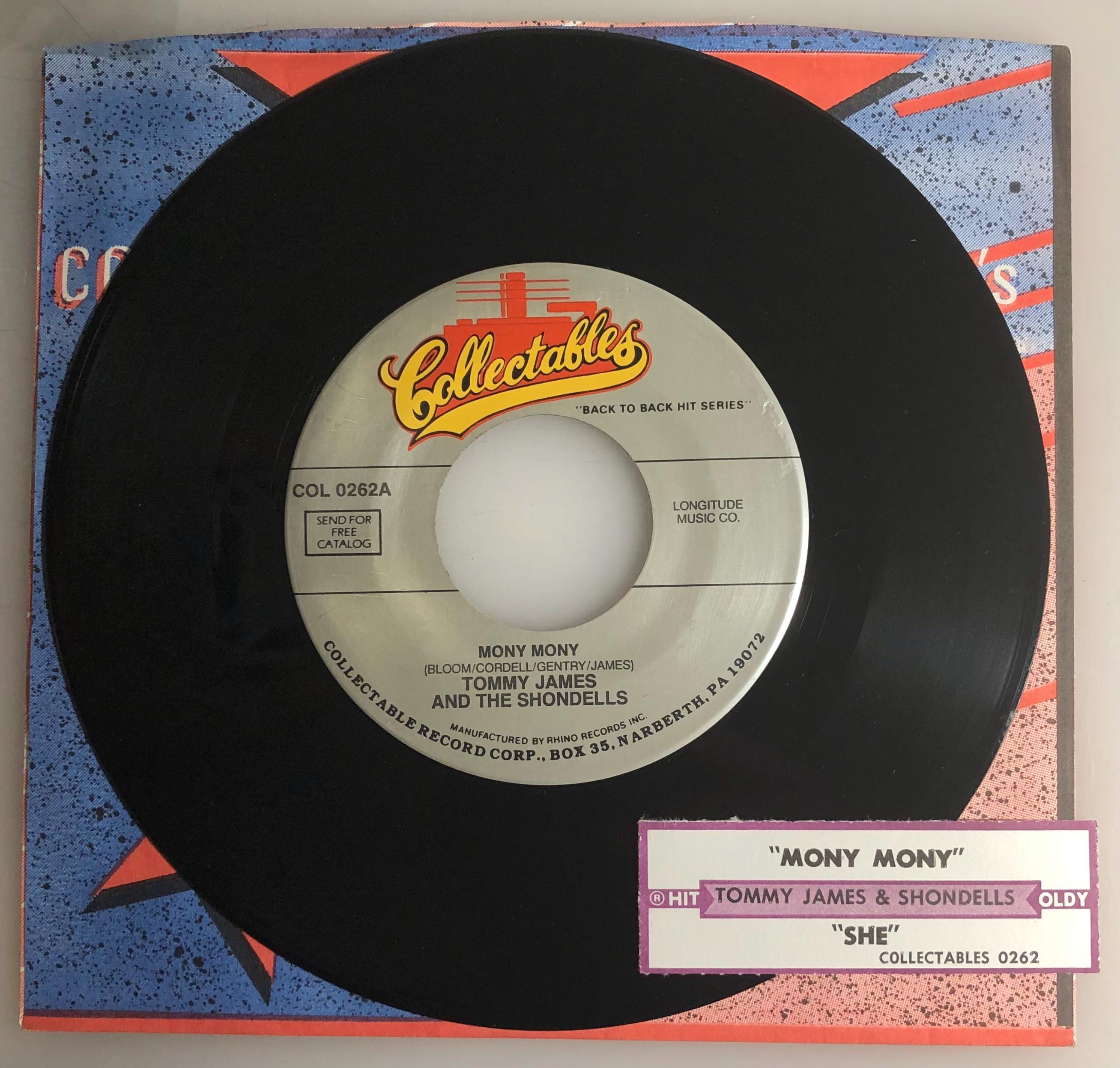  JAMES AND THE SHONDELLS レコード Tommy James and the Shondells / Mony Mony & She / 45rpm / NM